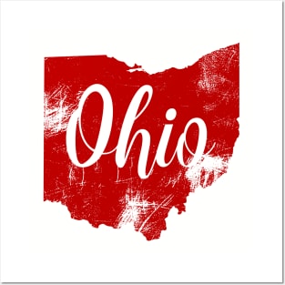 State of Ohio Distressed Vintage Posters and Art